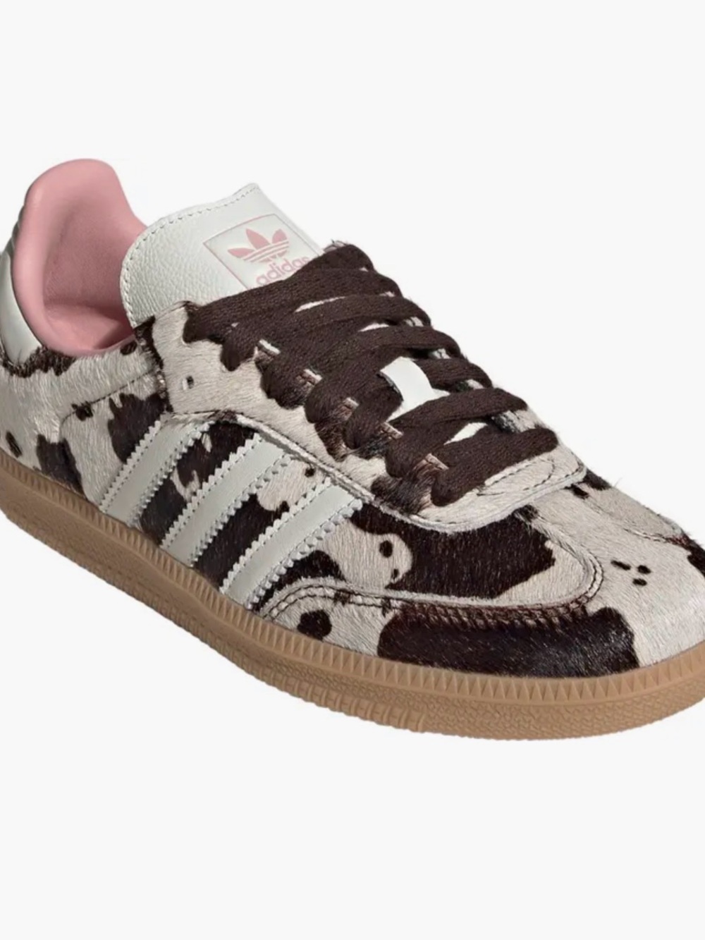 ADIDAS Cow-Print Sneakers in Brown, White & Pink